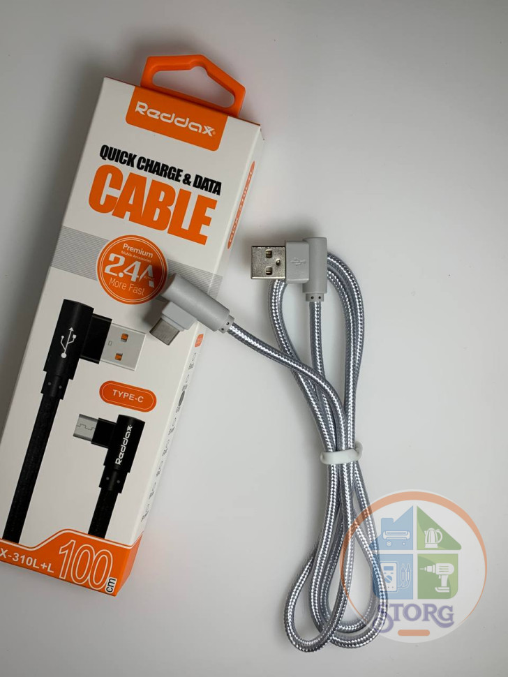 USB кабель Reddax RDX-310 L Type-C 1м в оплетке (gray)
