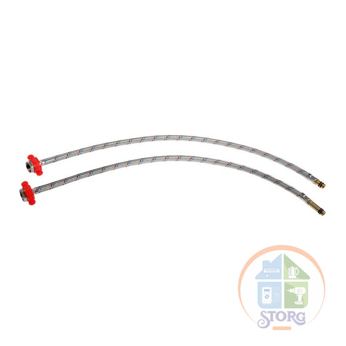 Подводка для смесителя ZEIN, гайка 1/2", штуцер М10, 60 см, ключ для монтажа, набор 2 шт. 6947356