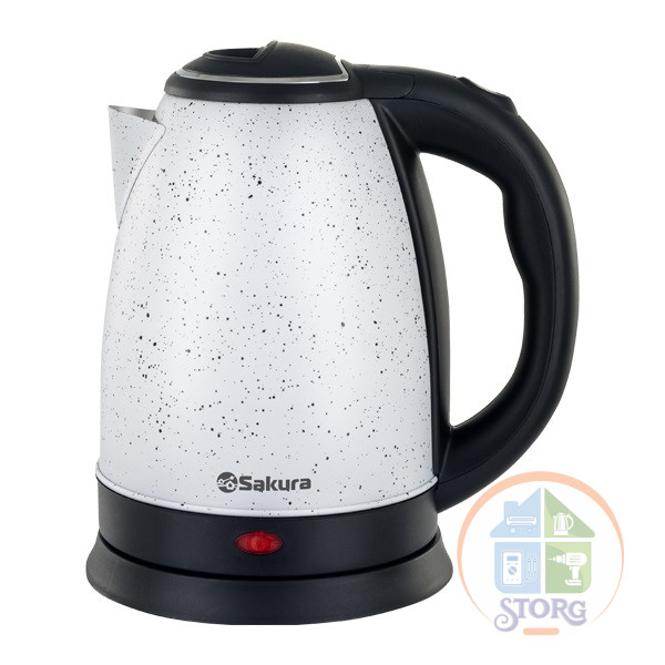 Чайник электрический SAKURA SA-2134DW, белый в крапинку, 1.8л, нерж.сталь