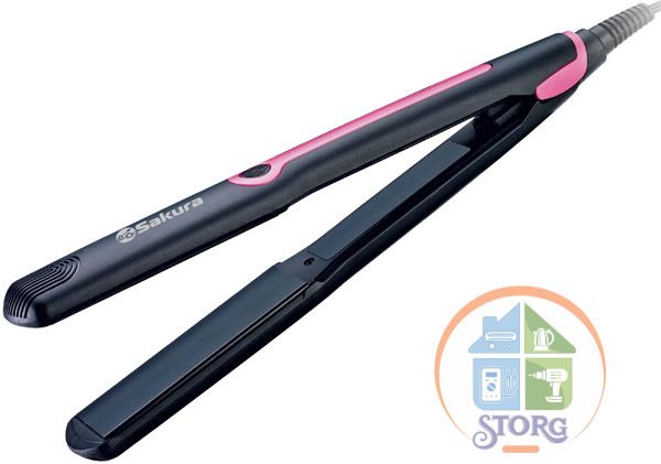 Выпрямитель для волос SAKURA SA-4516P 35Вт, пластины с тефлоновым покрытием, пластины 90х2