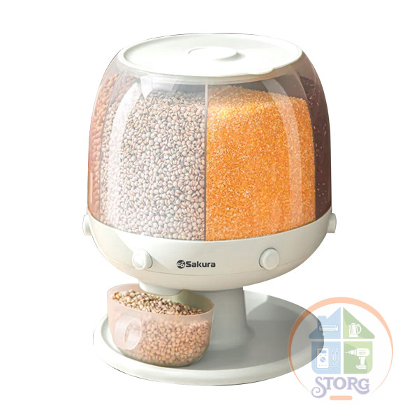 АКЦИЯ! Диспенсер для сыпучих продуктов 6 секций SAKURA SA-DS01 вращающийся АКЦИЯ! Диспенсер для сыпучих продуктов 6 секций SAKURA SA-DS01 вращающийся