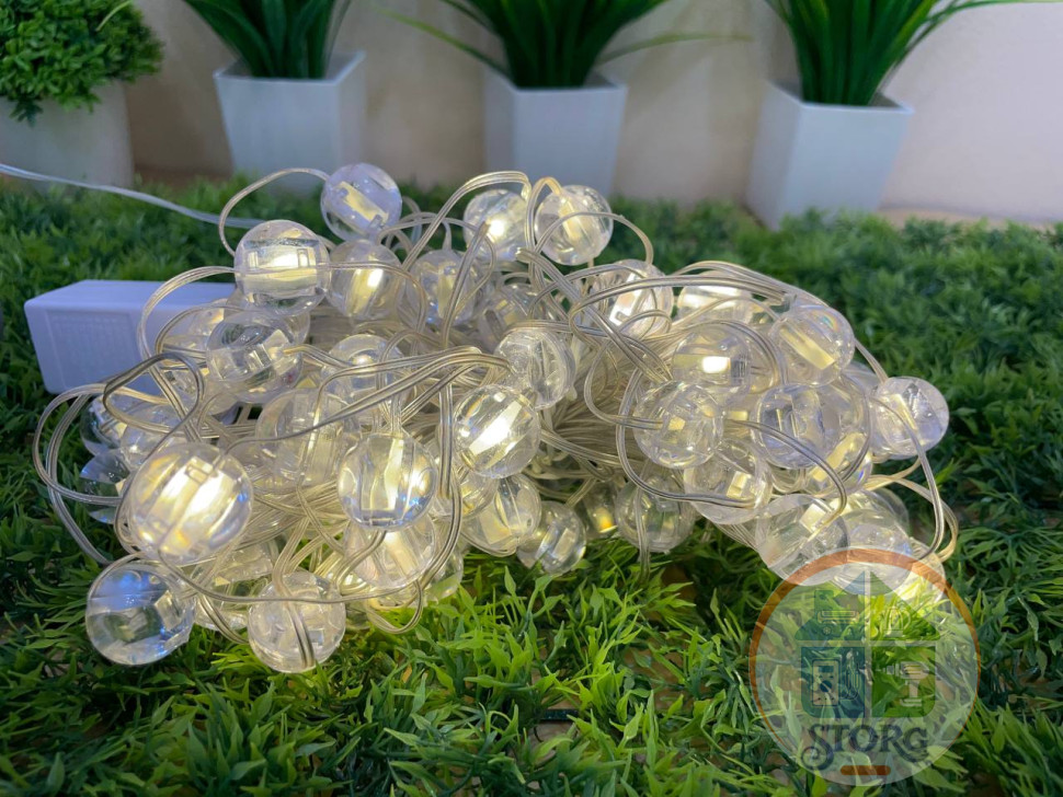 Гирлянда уличная S-TORG PAL-89 Шарик прозрачный 300LED -30м жёлтый Супер яркая !