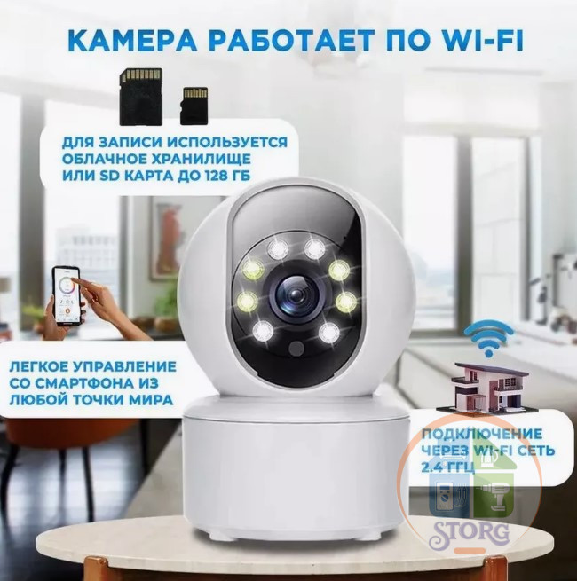 Домашняя поворотная IP-Камера Q18 (WI-FI) Full Hd, трекер движ., двухсторон. аудиоствязь ( TAPO200 )
