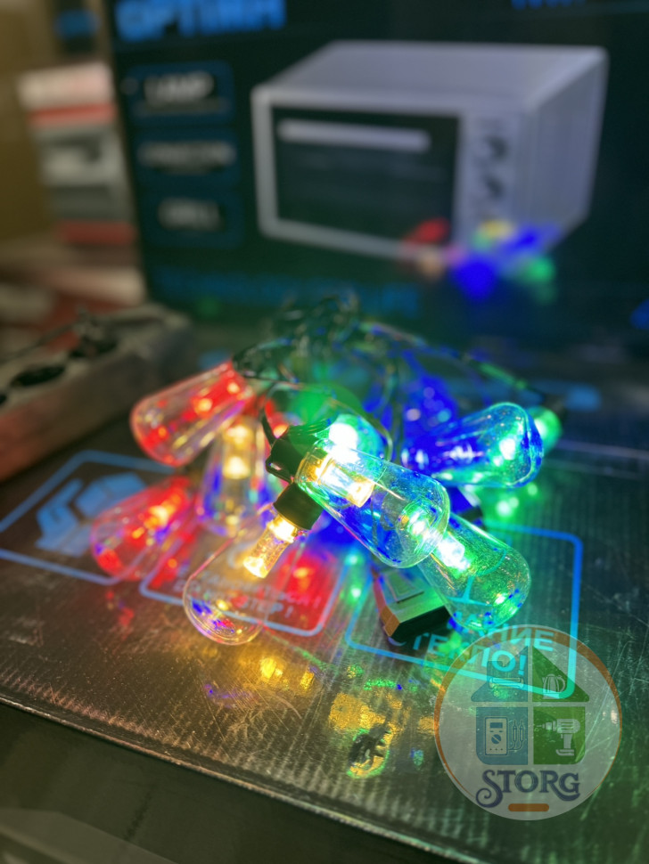 Гирлянда уличная S-TORG 12LED ЛАМПОЧКА  10см  винтаж жёлтый