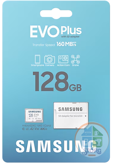 Карта памяти Samsung EVO Plus microSDXC 128 ГБ [MB-MC128SA/APC]