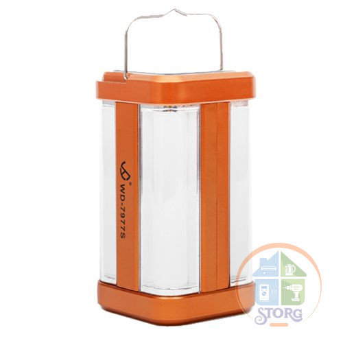Кемпинговый фонарь ИСКРА WD-7977S ORANGE , 2 Режима свечения, Солнечная батарея