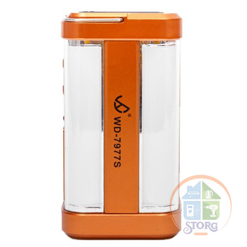 Кемпинговый фонарь ИСКРА WD-7977S ORANGE , 2 Режима свечения, Солнечная батарея