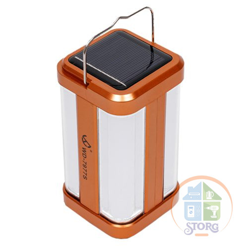 Кемпинговый фонарь ИСКРА WD-7977S ORANGE , 2 Режима свечения, Солнечная батарея