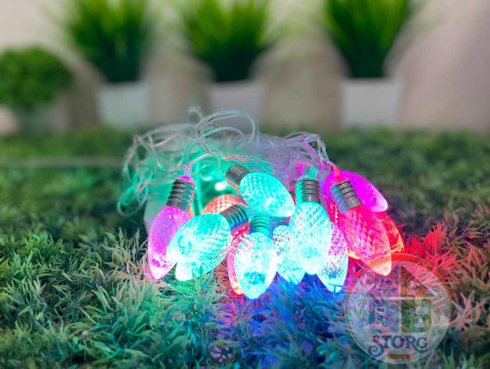 Гирлянда S-TORG Шишка прозрачная цветная LED арт.РА-16 Супер яркая ! Топ продаж