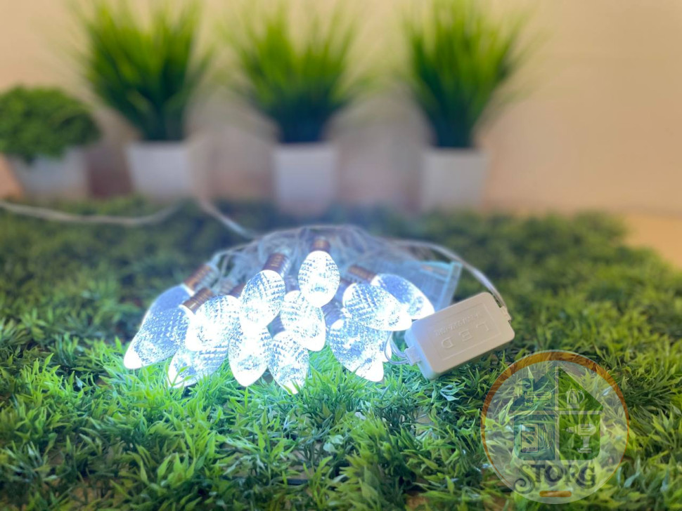 Гирлянда S-TORG Шишка прозрачная белая LED арт.РА-18 Супер яркая ! Топ продаж