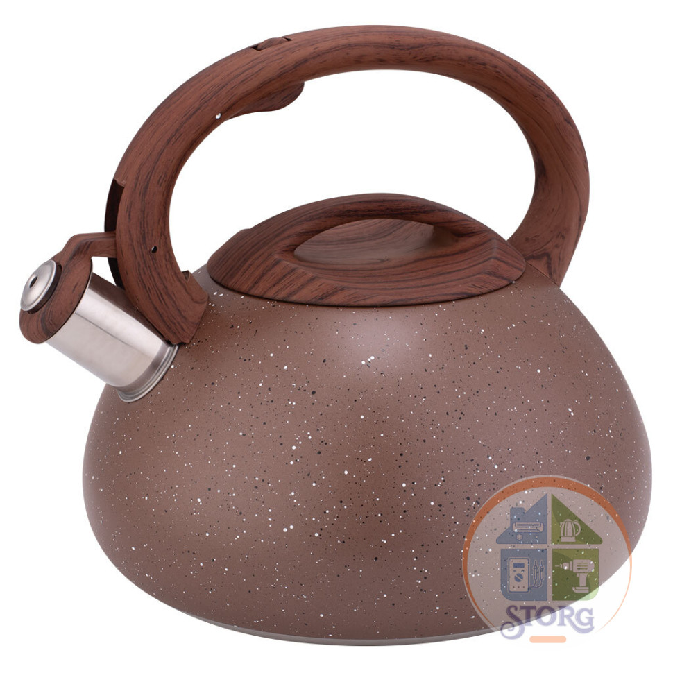Чайник металлический ALPENKOK AK-536, из нерж.стали 3л, со свистком, индукционное дно