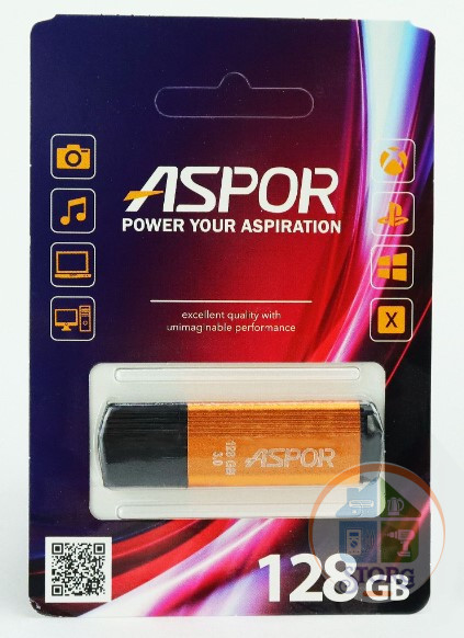 Flash Drive 128G USB  2.0 Aspor PK_TG121GD (бронза) нс
