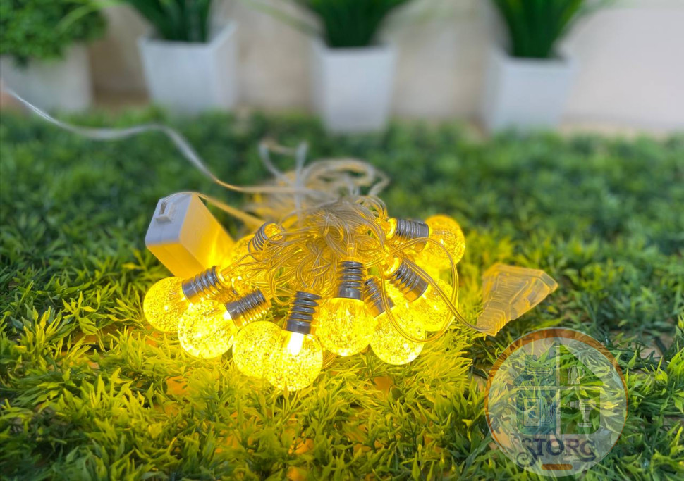 Гирлянда S-TORG Шарик прозрачный желтый LED арт.РА-14 Супер яркая ! Топ продаж