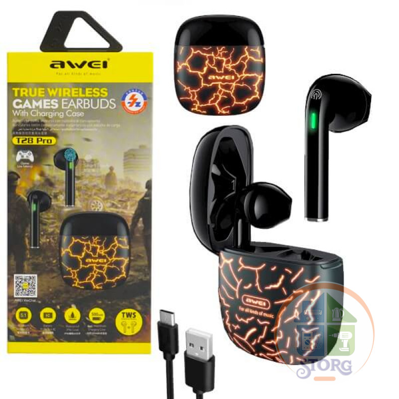 Наушники беспроводные Awei T28 PRO (Black+Grey)