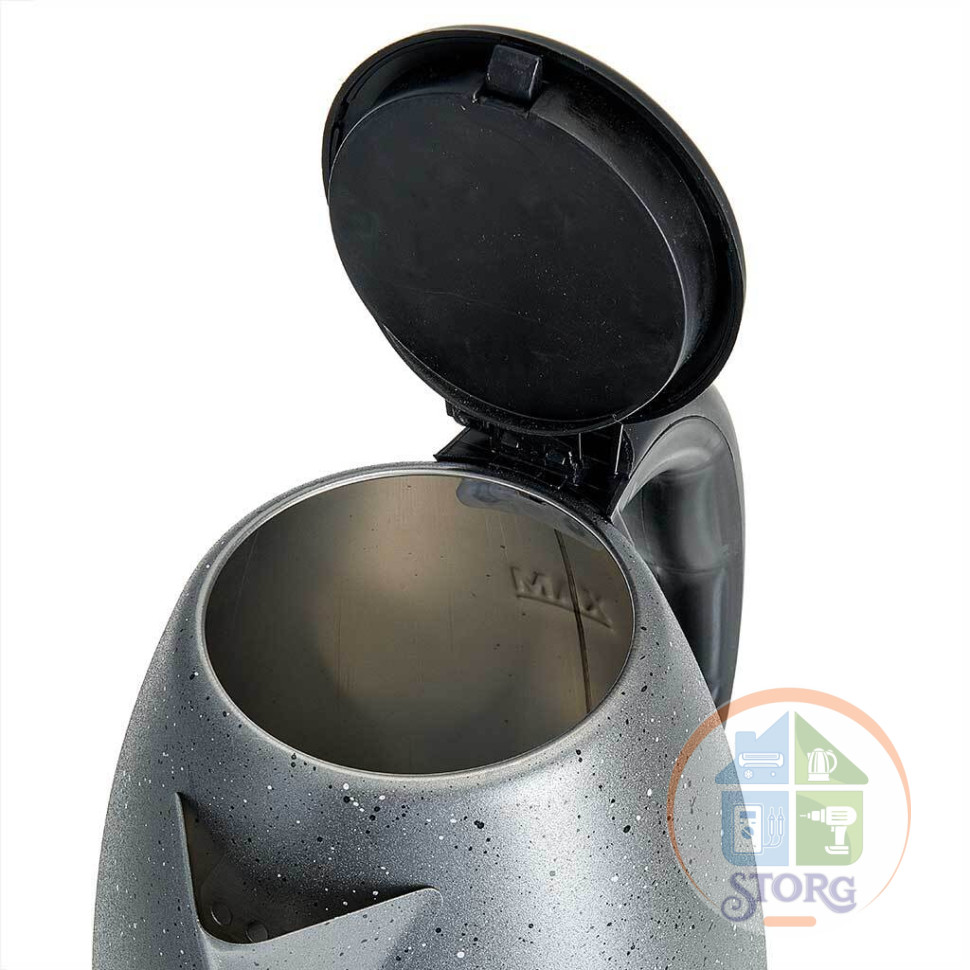 Чайник электрический АКСИНЬЯ КС-1008, нерж.сталь, 1.8л, 1500 Вт, серый