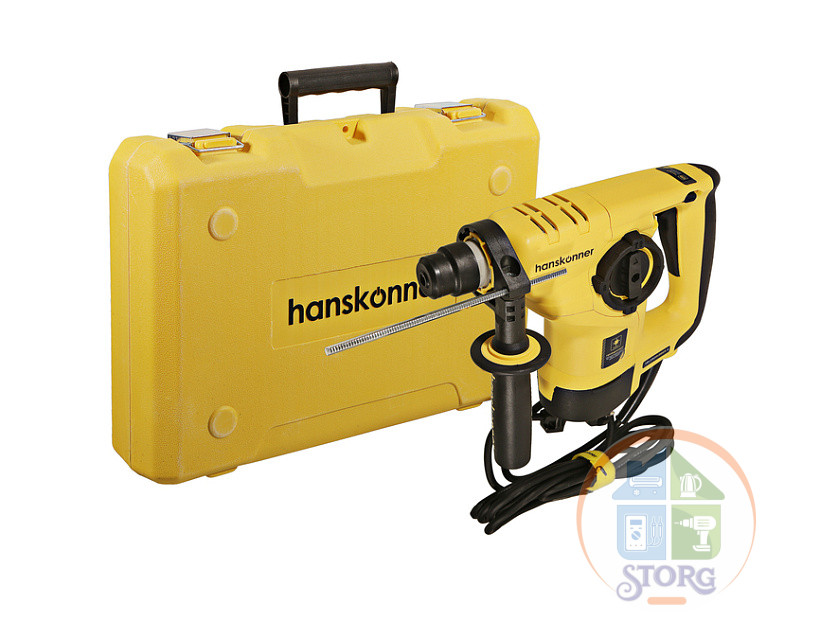 Перфоратор Hanskonner HRH0928DR, 980т, 28мм , 3.8Дж, 0-4500уд/мин, ВЕРТИКАЛ, 4м кабель, кейс
