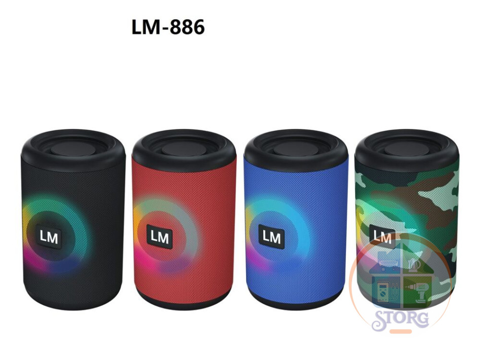 Колонка LM-886+Bluetooth+USB+SD+радио+аккумулятор
