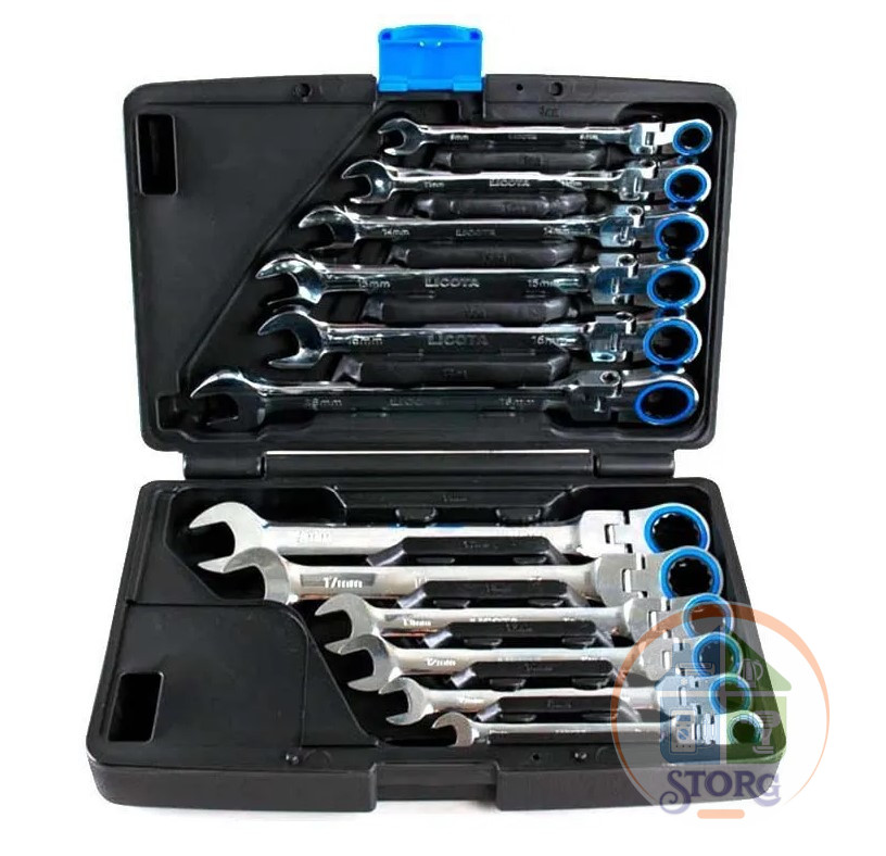 Набор ключей трещоточный с шарниром 12pcs S-TORG A1261