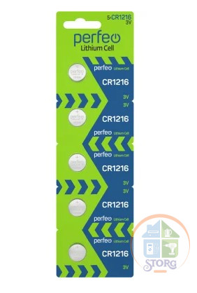 Элемент питания Perfeo CR1216/5BL Lithium Cell