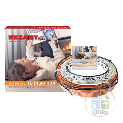 Теплый пол REXANT Standard RND -80-1200 (1200Вт/80м/ S обогрева, м2: 7,5-10,0) (двух жильный), 51-0518-3