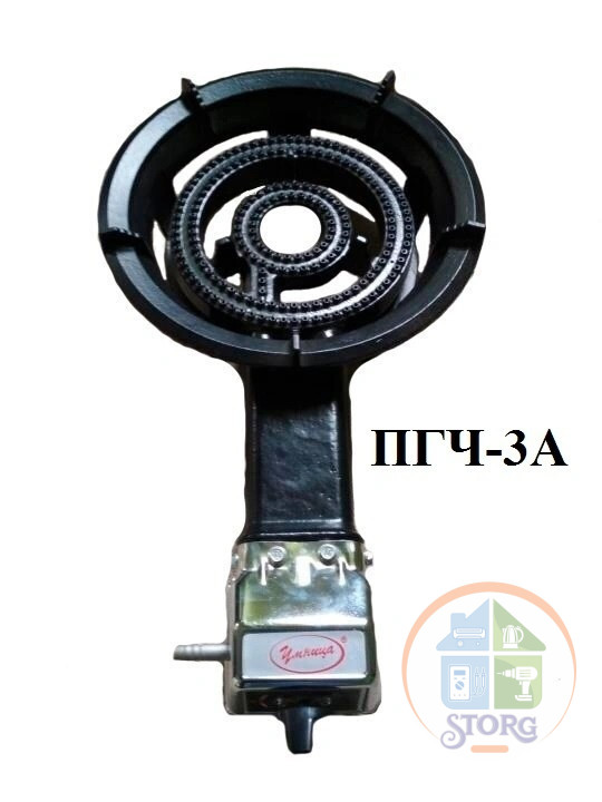 Плита газовая "Умница" ПГЧ-3А (чугун),10 кВт, пьезорозжиг, сжиженный пропан и бутан