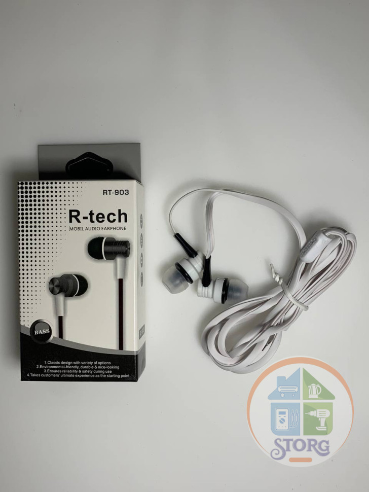 Вакуумные внутриканальные наушники R-Tech RT-903 (Белый)