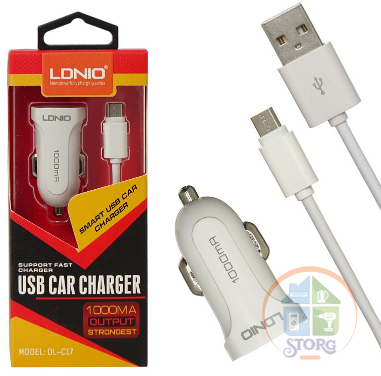 АЗУ LDNIO DL-C17 5V1A 1USB ports + кабель Micro 1000mm