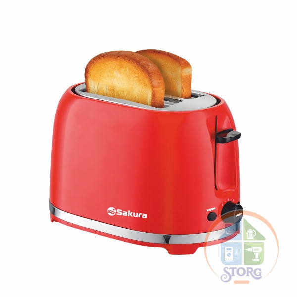 Тостер SAKURA SA-7610R, красный, 850Вт, 7 режимов, лоток для крошек Тостер SAKURA SA-7610R, красный, 850Вт, 7 режимов, лоток для крошек
