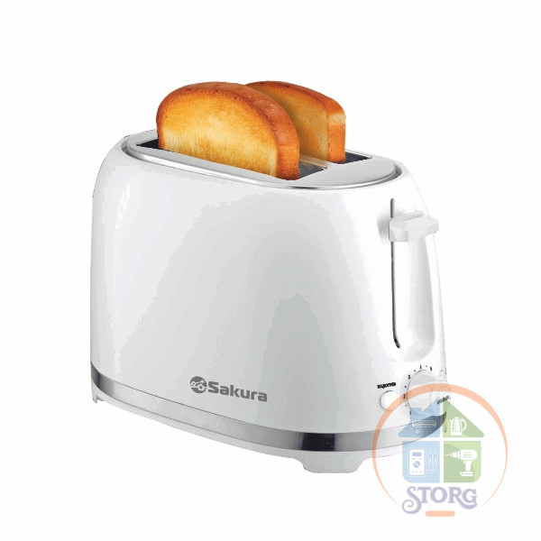 Тостер SAKURA SA-7610W, белый, 850Вт, 7 режимов, лоток для крошек Тостер SAKURA SA-7610W, белый, 850Вт, 7 режимов, лоток для крошек