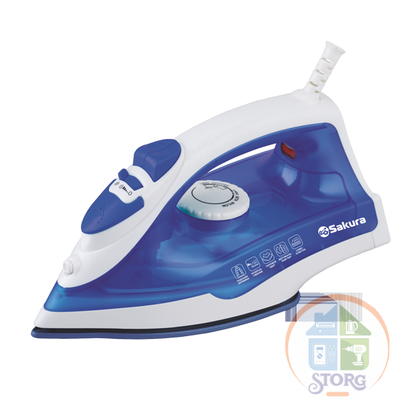 Утюг SAKURA SA-3063NBL, 1800Вт, тефлон.подошва, пар.увлажнение, самоочистка Утюг SAKURA SA-3063NBL, 1800Вт, тефлон.подошва, пар.увлажнение, самоочистка