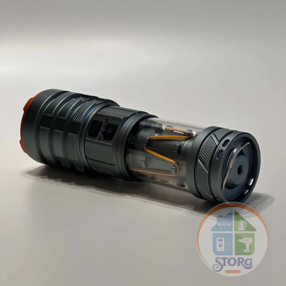 Ручной фонарь Лазерный диод 40w ИСКРА IR-G580 4 Режима свечения, Акб 26650, Встроенный PowerBank