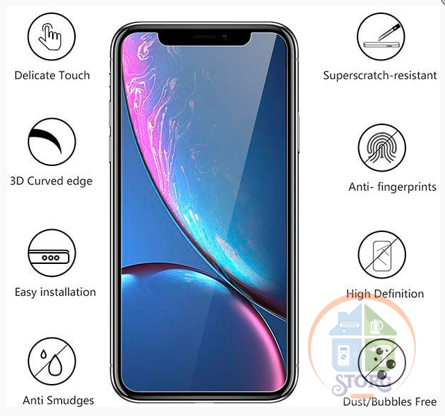 Стекло Защитное HORSE TEMPERED GLASS iPHONE 13 MINI 5.4 BLACK PREMIUM