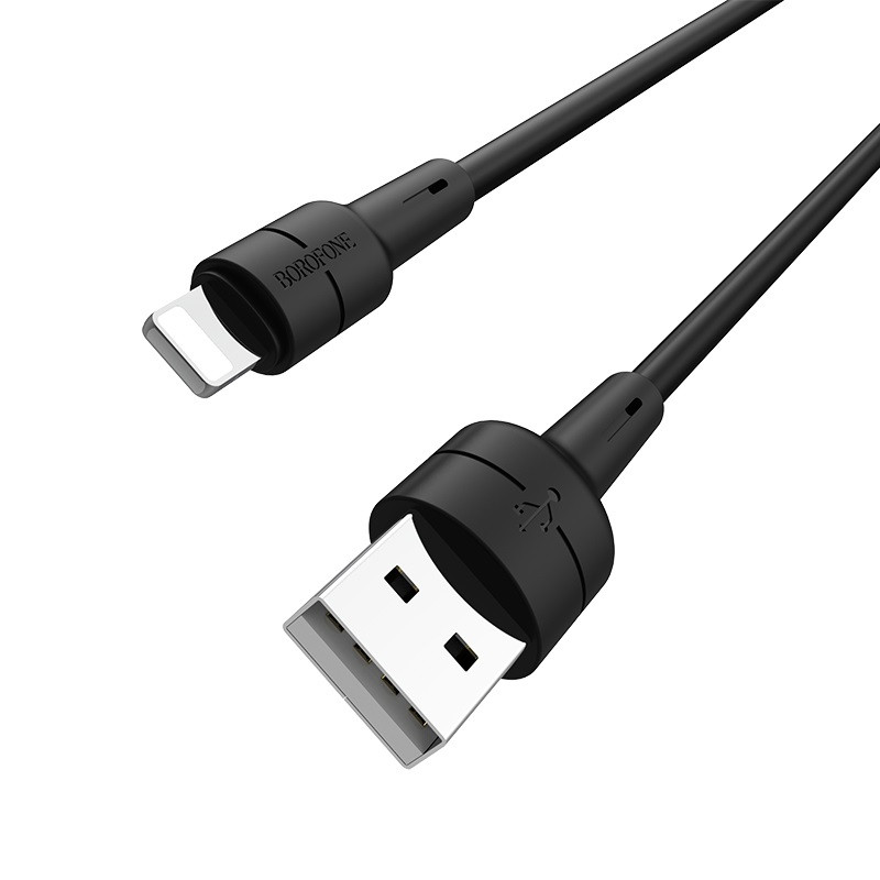 Кабель USB Borofone BX30 Silicone  Lightning 1000mm (black)