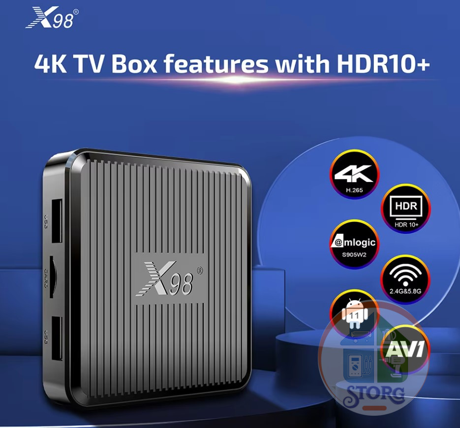 Андроид ТВ приставка SMART TV BOX X98Q 2/16 (Amlogic S905W2, Android 11, Wi-fi 2.4G-5G) (Гр.90дн.)