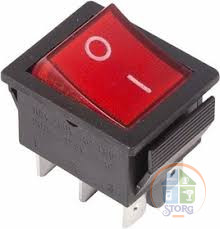 Выключатель клавишный 250V 15А (6с) ON-ON красный  с подсветкой (RWB-506, SC-767)  REXANT Индивидуальная упаковка 1 шт