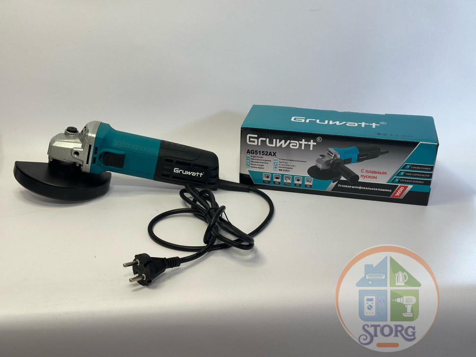Машина угловая шлифовальная Gruwatt  AG5152AX, 125мм, 900 Вт, с регулировкой оборотов