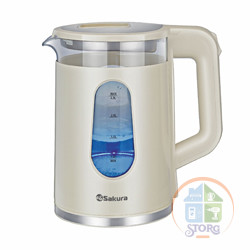 Чайник электрический SAKURA SA-2736BK (Черный; Мощность 1800Вт; Объем 1.8л; Стеклянный; Подсветка)