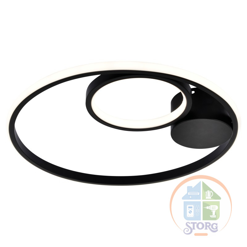 Люстра потолочная LED димм SNELLO ДУ 3 реж D450х70 60Вт 2700/4200/6400 10м2 чер 51655 6 Ritter