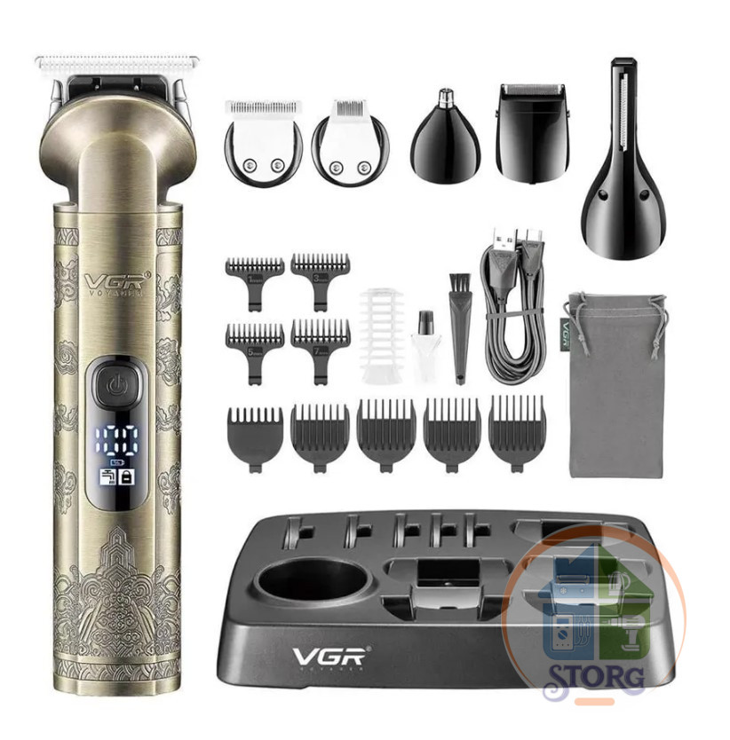 Машинка для стрижки / Набор 6в1 VGR V-109 Professional , Диспл., 180мин , Барбершоп