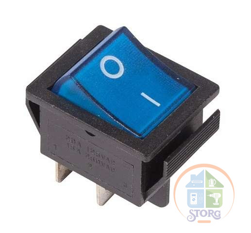 Выключатель клавишный 250V 16А (4с) ON-OFF синий  с подсветкой (RWB-502, SC-767, IRS-201-1)  REXANT Индивидуальная упаковка 1 шт