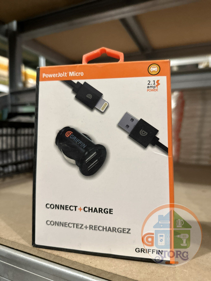 АЗУ Griffin 5V2,1A 2USB + кабель Lightning Чёрный