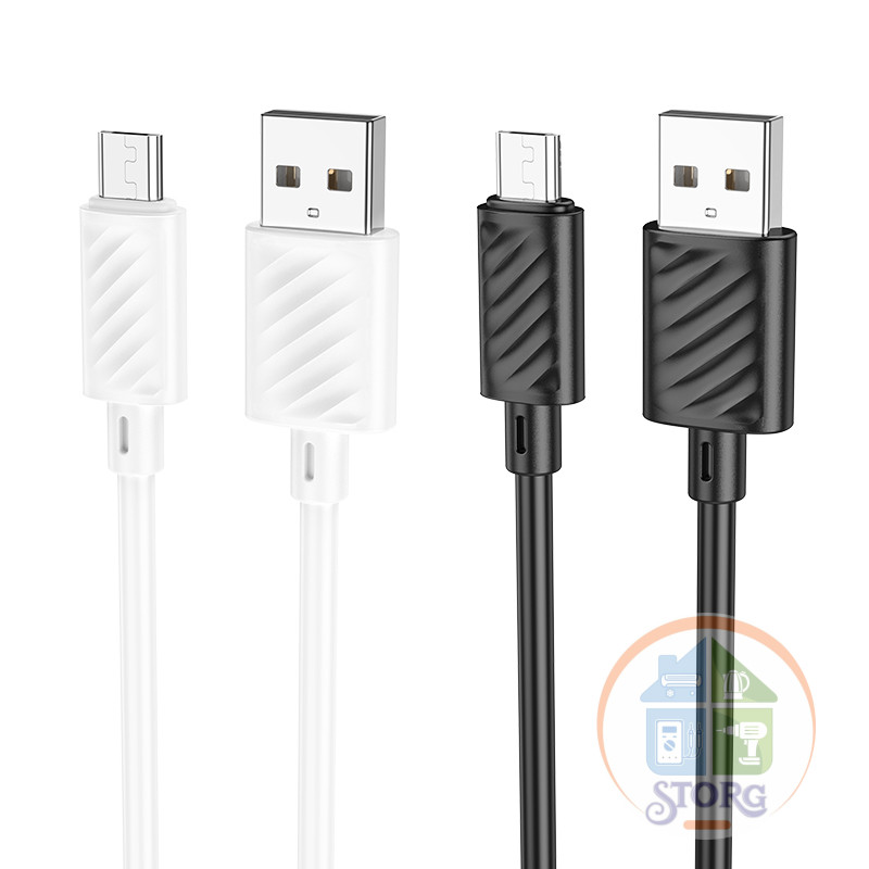 Дата-кабель USB HOCO X88 Gratified micro (черный)