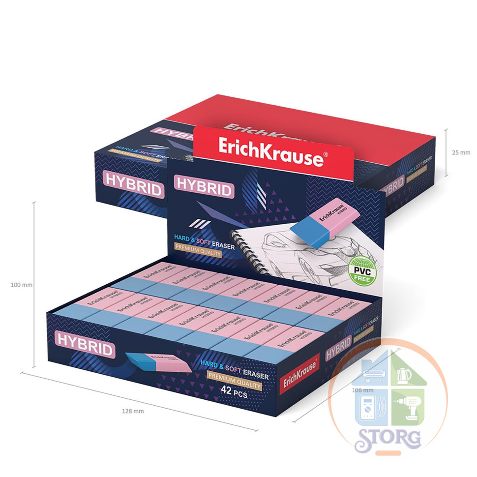 Ластик ErichKrause синтетика HYBRID 35749цена за 1шт 1029974
