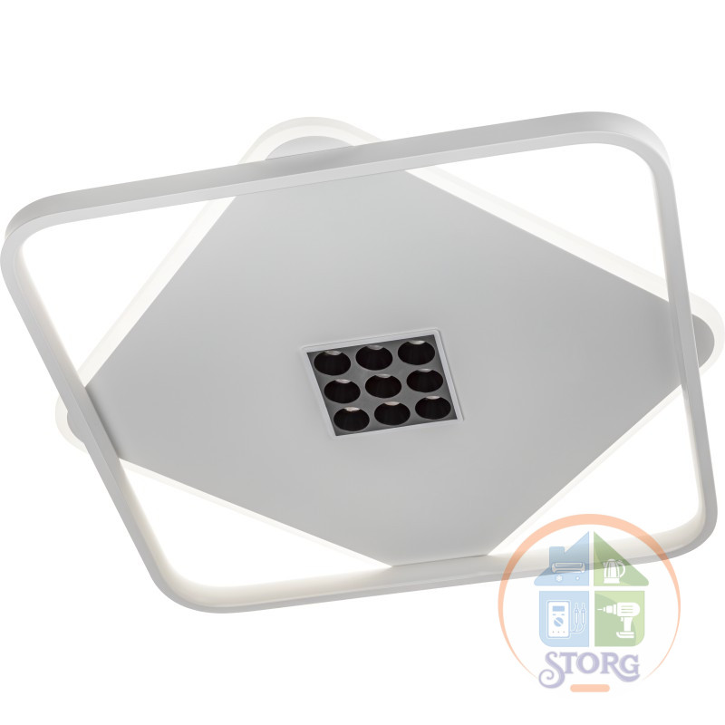 Люстра LED димм GALASSIA с ДУ 3 реж 485х485х65 78Вт 2700+6400/4200/6400+2700 29м2 бел 51585 6 Ritter