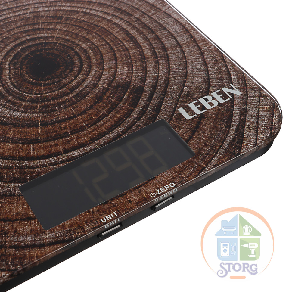 Весы-доска LEBEN, максимальный вес 15кг, ЖК-дисплей, 35x26x2,7 см, 3xAAA