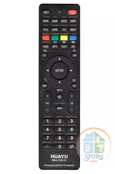 Пульт ТВ универсальный Huayu RM-L1130+12 для LCD LED TV ( RM-L1130+8 ver.2022 )