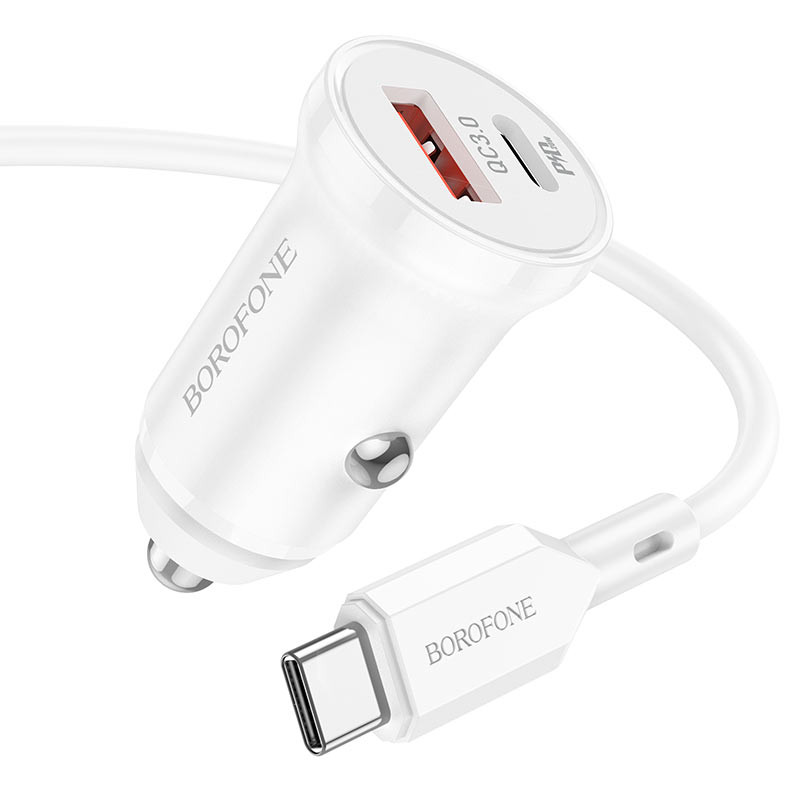 АЗУ Borofone BZ18A PD20W+QC3.0 с кабелем Type-c white
