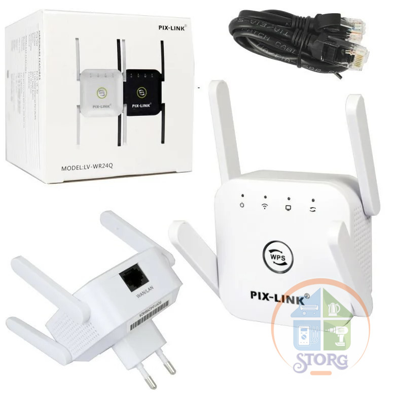 WiFi Усилитель (Repeater) LV-WR24Q  220V 300 Мбит/с 802.11B Black