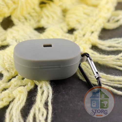 Чехол силиконовый с карабином для AirDods/AirDots 2 Gray (3)
