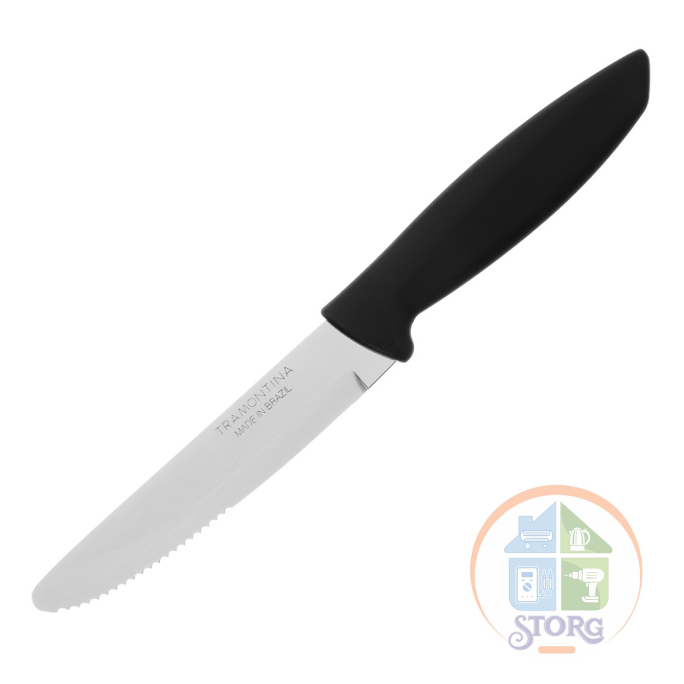 Нож для мяса 12.7см Tramontina Plenus, черная ручка, 23421/105